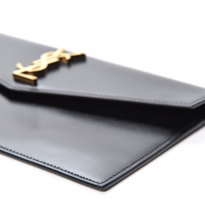 Saint Laurent Smooth Shiny Calfskin Monogram Uptown Pouch Black 5 of 8