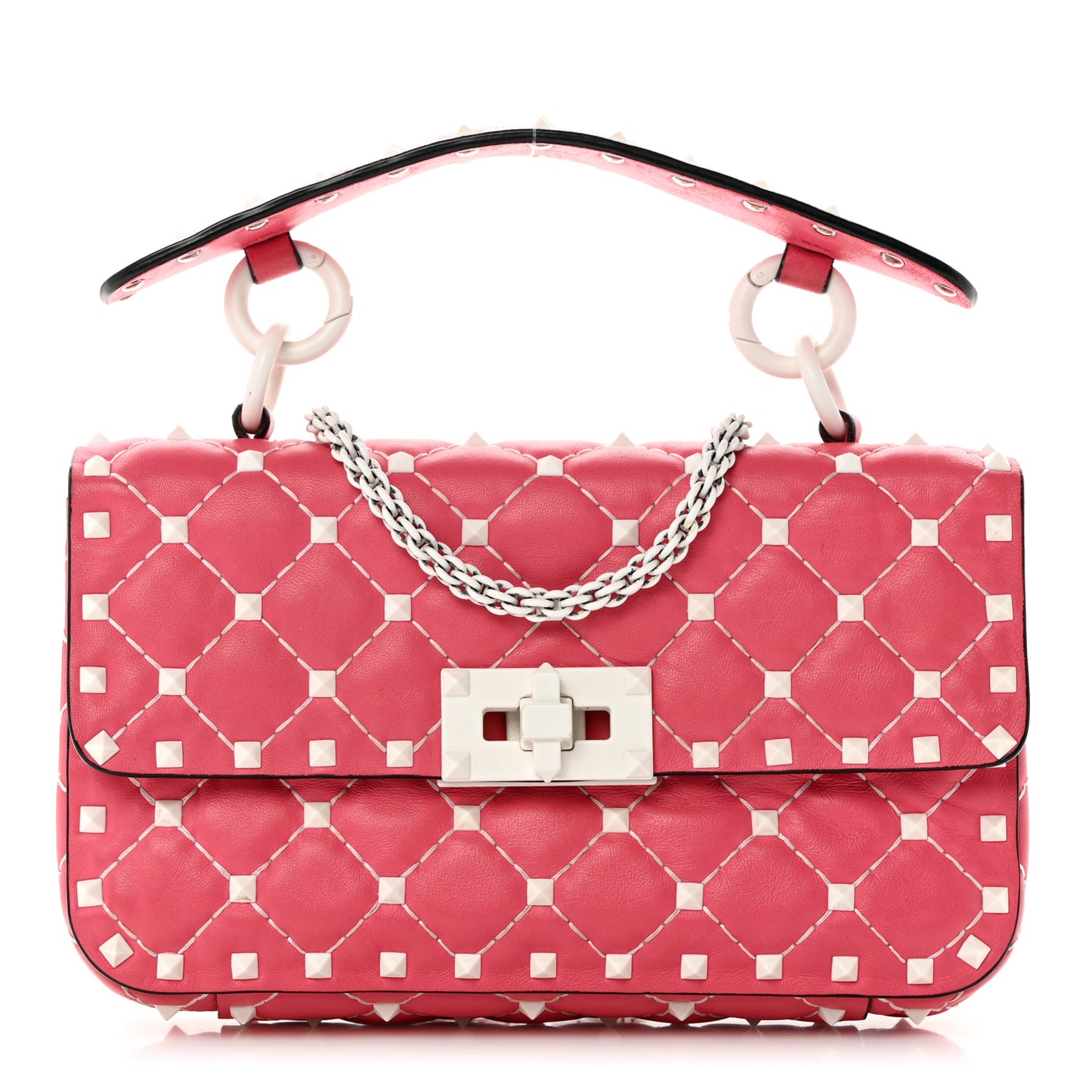 Lambskin Small Free Rockstud Spike Shoulder Bag Shadow Pink