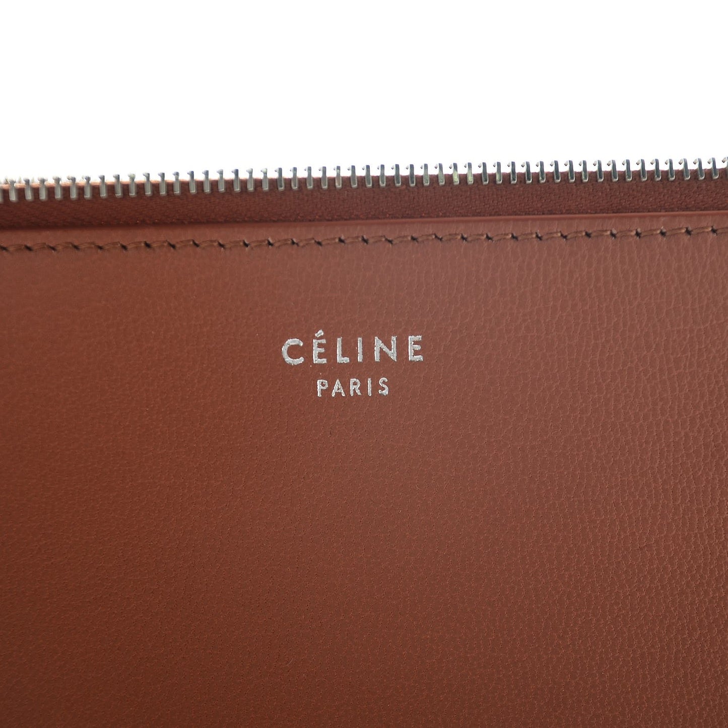 Lambskin Bi-Color Solo Clutch Pouch Terracotta Navy