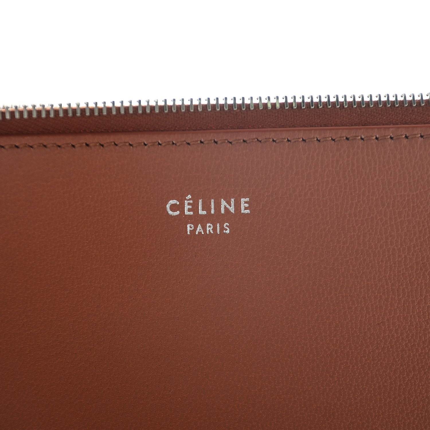 Celine Lambskin Bi-Color Solo Clutch Pouch Terracotta Navy 7 of 8