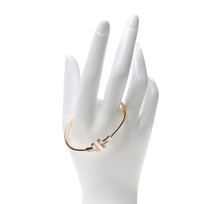 Tiffany 18K Yellow Gold Mother of Pearl T Wire Bracelet 2 of 5