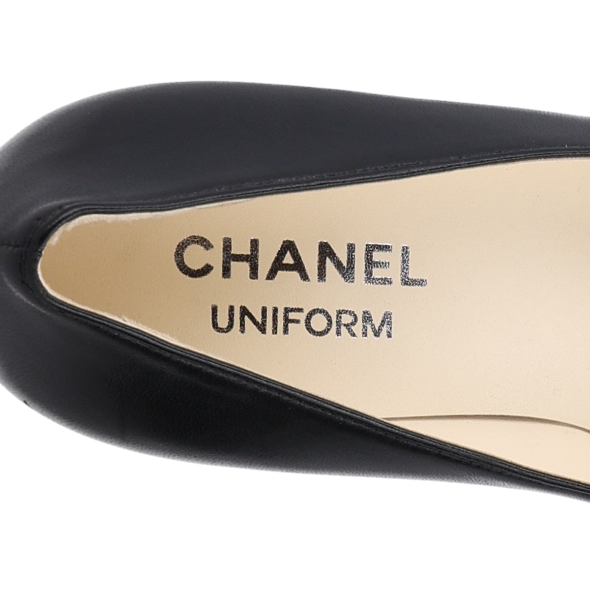 Chanel Lambskin Cap Toe CC Uniform Pumps 37 Black 9 of 9