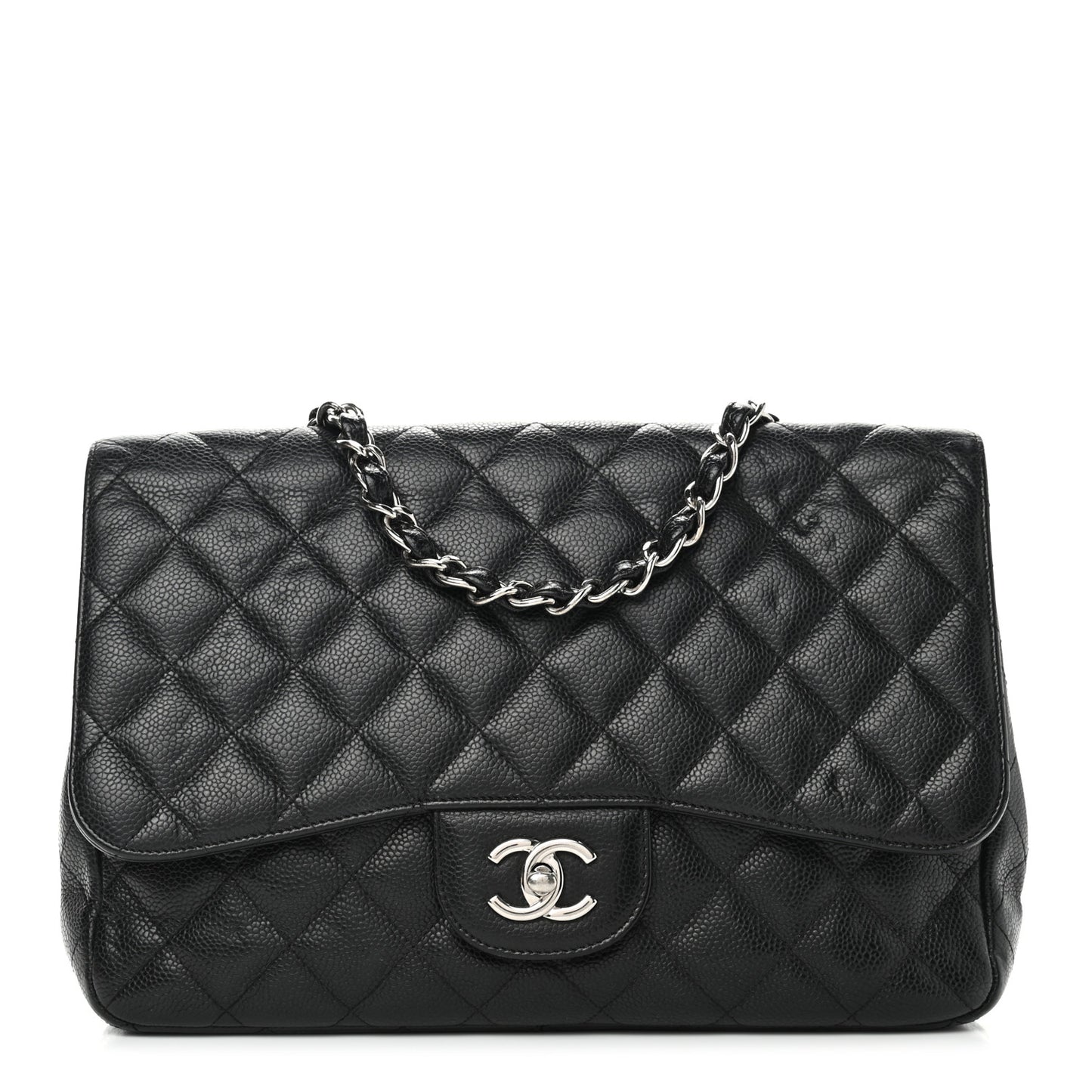 Caviar Quilted Jumbo Single Flap Black