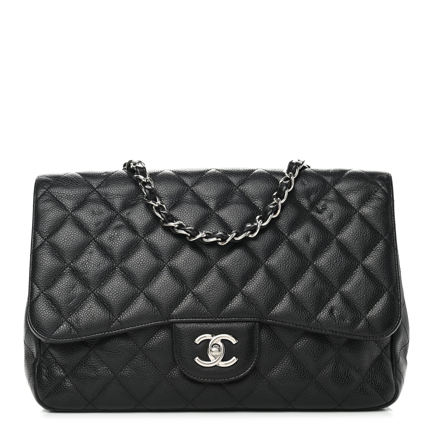 Chanel Caviar Quilted Jumbo Single Flap Black 1 of 12