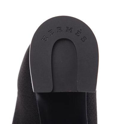 Hermes Knit Calfskin Volver Ankle Boots 36 Black 7 of 8
