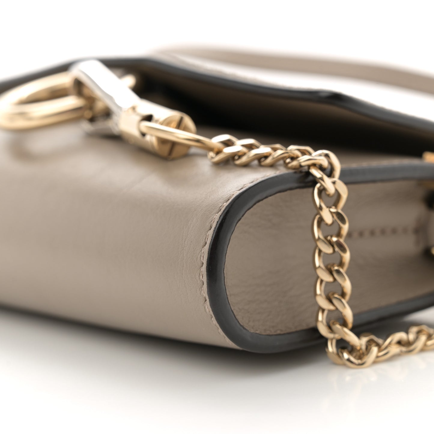 Suede Calfskin Mini Faye Shoulder Bag Motty Grey