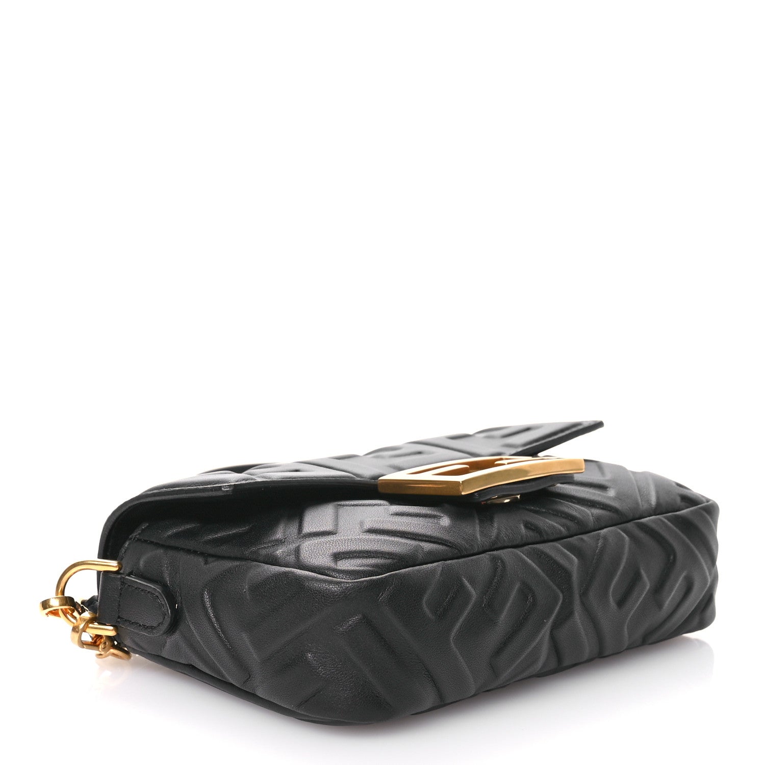 Fendi Nappa FF 1974 Embossed Mini Baguette Black 4 of 11