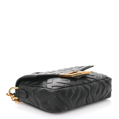 Fendi Nappa FF 1974 Embossed Mini Baguette Black 4 of 11