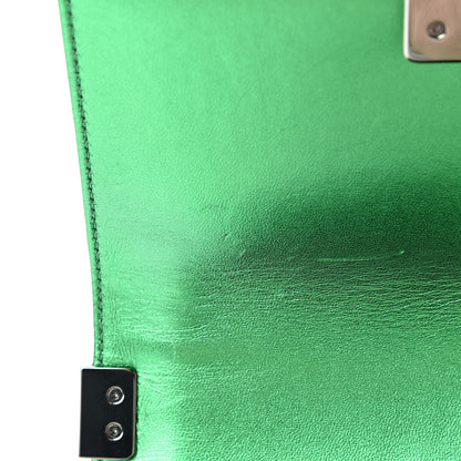 Chanel Metallic Patent Calfskin Quilted Small Boy Flap Green 13 of 13