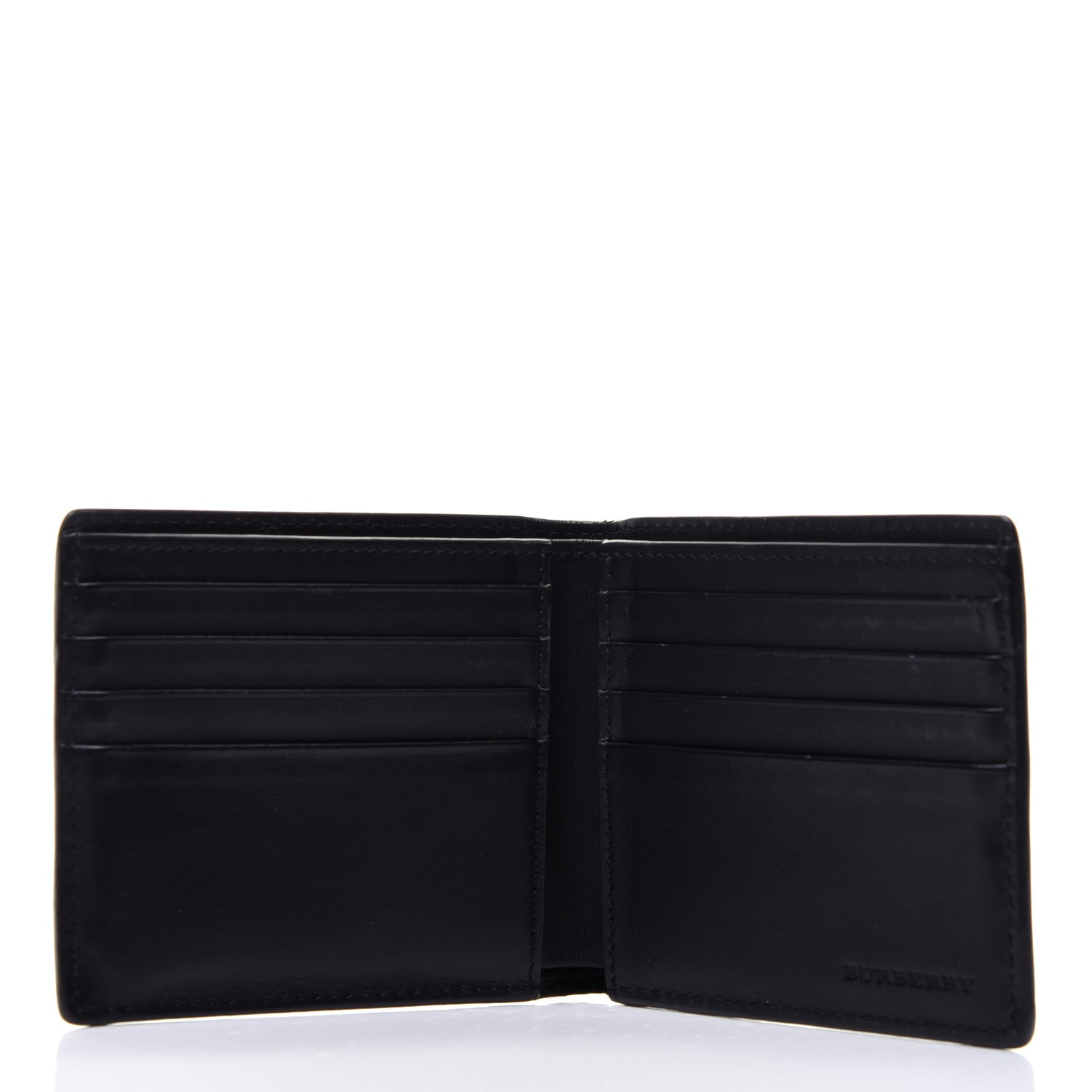 Burberry Calfskin Perforated Bi-Fold Wallet Black 5 of 11
