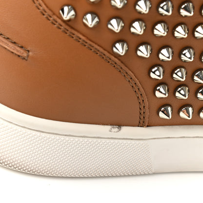 Christian Louboutin Calfskin Mens Lou Spikes Flat Sneakers 40 Brown 12 of 13