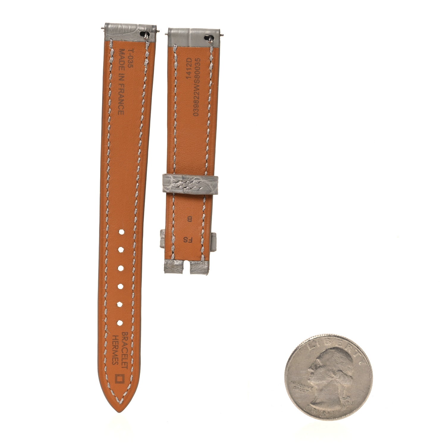 Hermes Matte Alligator Heure H Hour Watch Strap Gris Perle 2 of 7