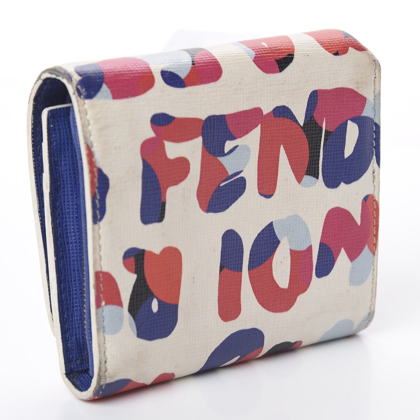 Vitello Elite Fendi Roma Compact Wallet White Multicolor