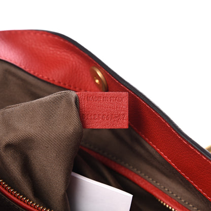 Chloe Calfskin Marcie Size Zip Satchel Plaid Red 6 of 9