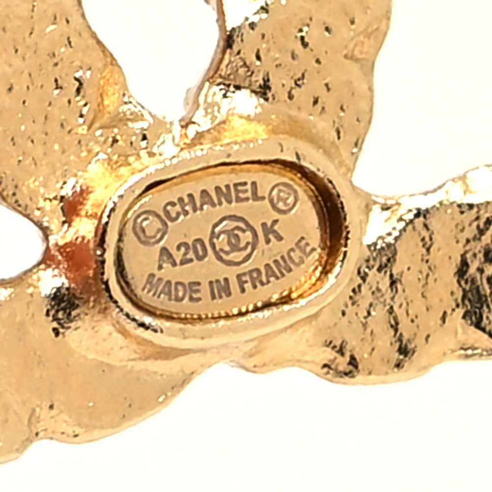 Resin Crystal Pearl CC Drop Earrings Gold Black