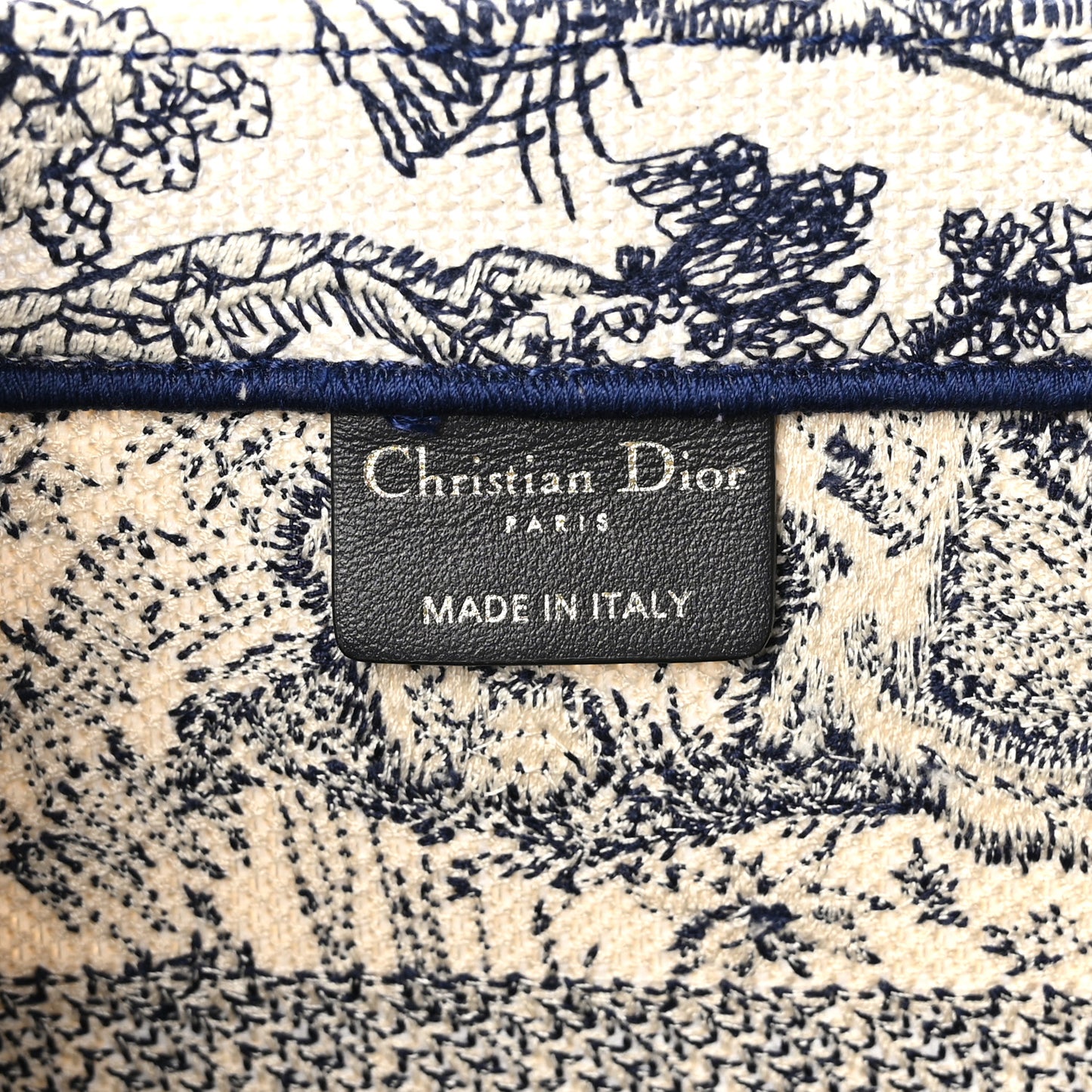 Canvas Embroidered Medium Dioriviera Toile De Jouy Book Tote Blue