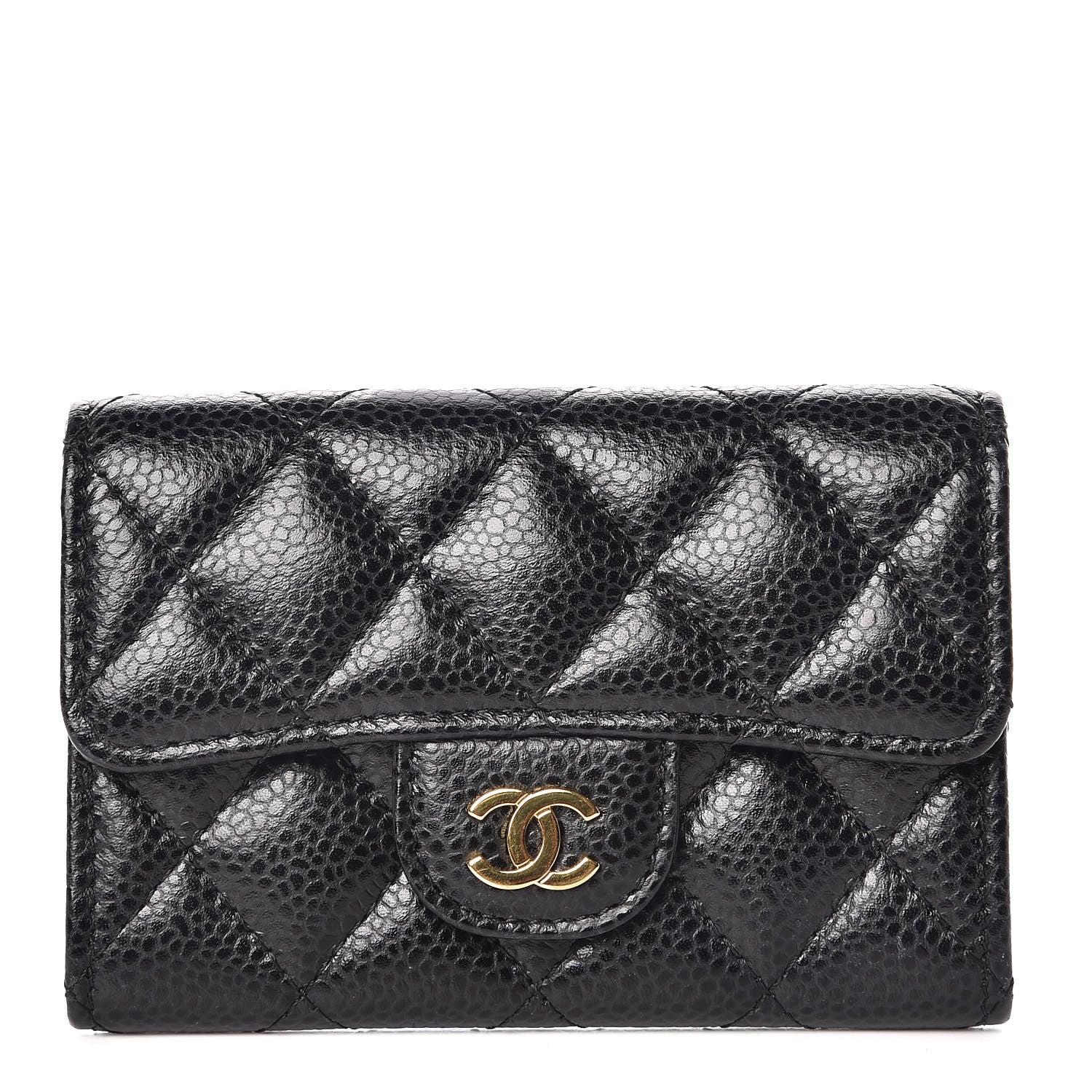 Chanel Caviar Quilted Flap Card Holder Black 1 of 11