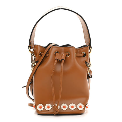 Fendi Vitello Liberty F is Fendi Floral Embellished Mini Mon Tresor Bucket Bag Caramello 1 of 9