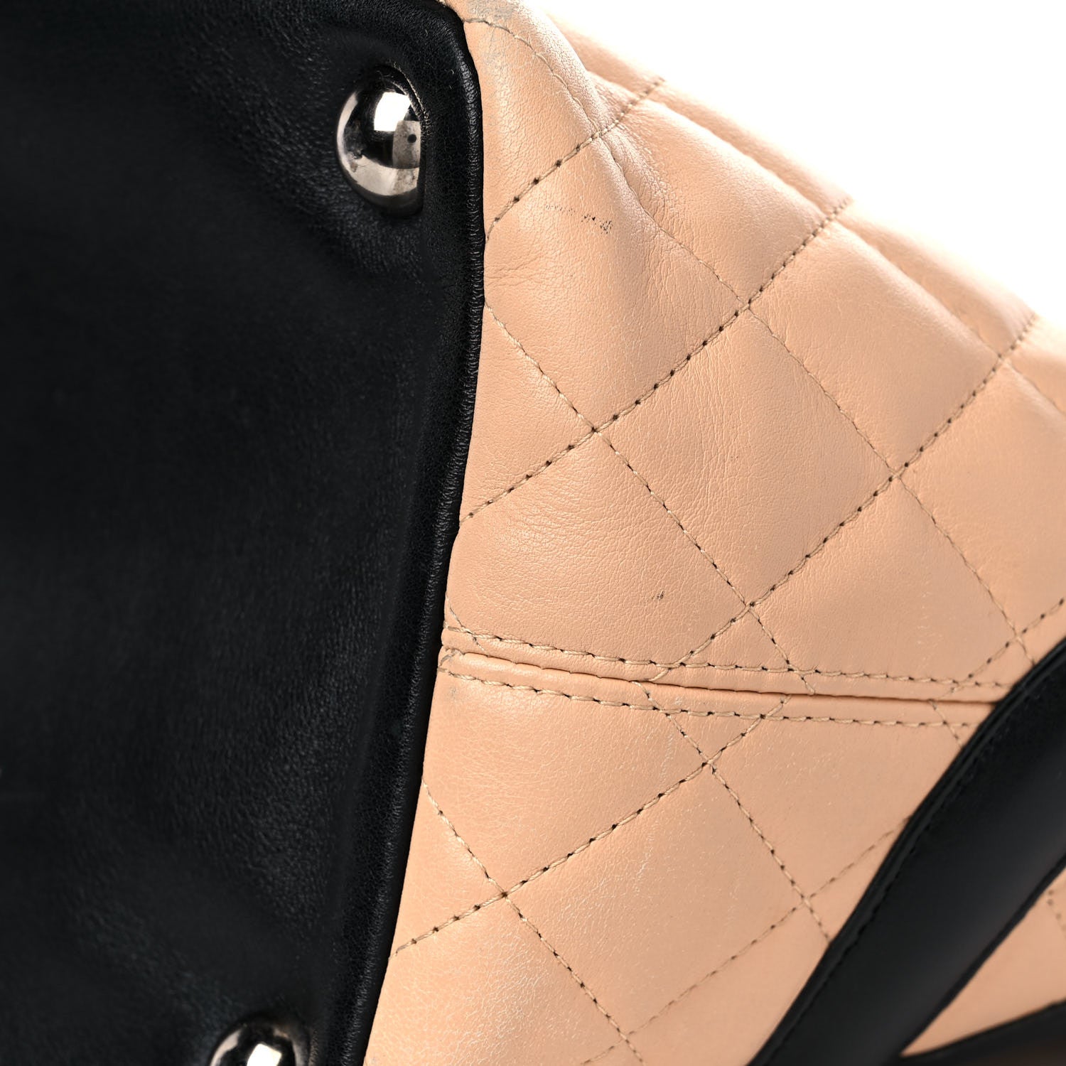 Chanel Calfskin Quilted Large Cambon Tote Beige Black 12 of 21