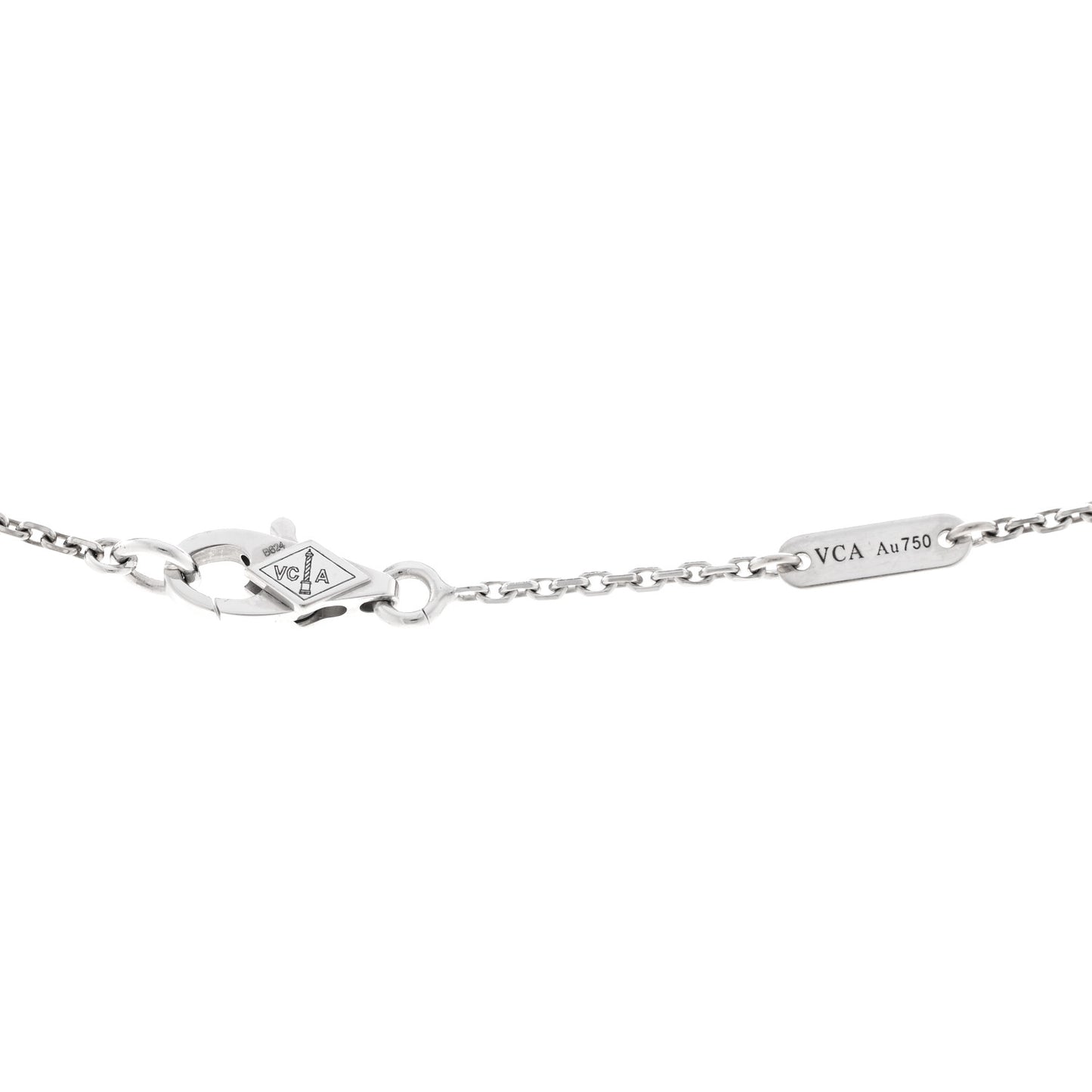 18K White Gold Diamond Sweet Alhambra Pendant Necklace