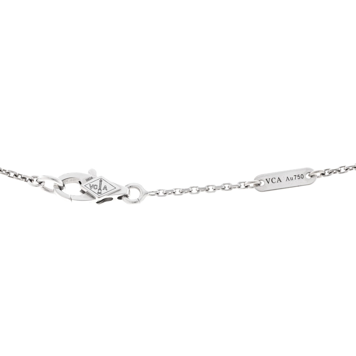 Van Cleef & Arpels 18K White Gold Diamond Sweet Alhambra Pendant Necklace 5 of 6