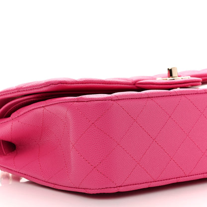 Chanel Caviar Quilted Medium Double Flap Dark Pink 9 of 11