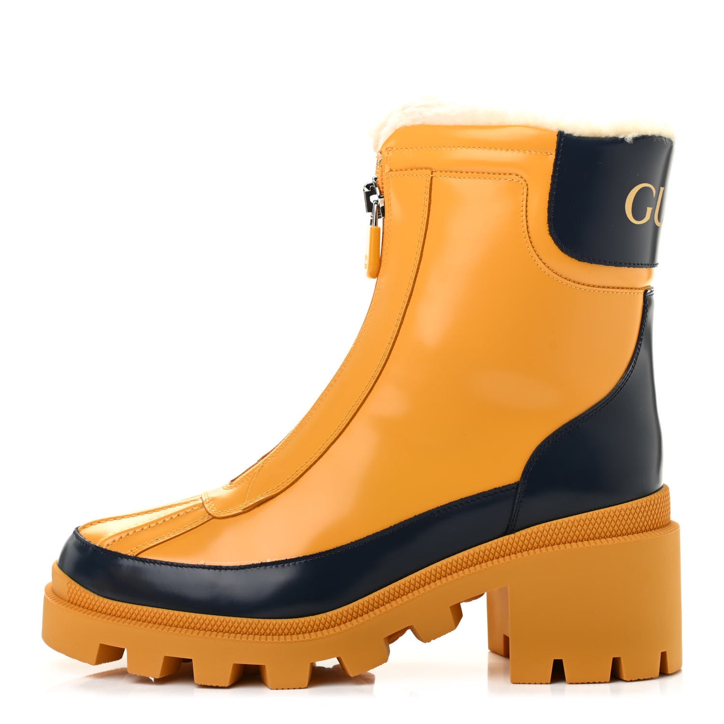 Smooth Calfskin Zip Rain Boots 38 Blue Agata Crop