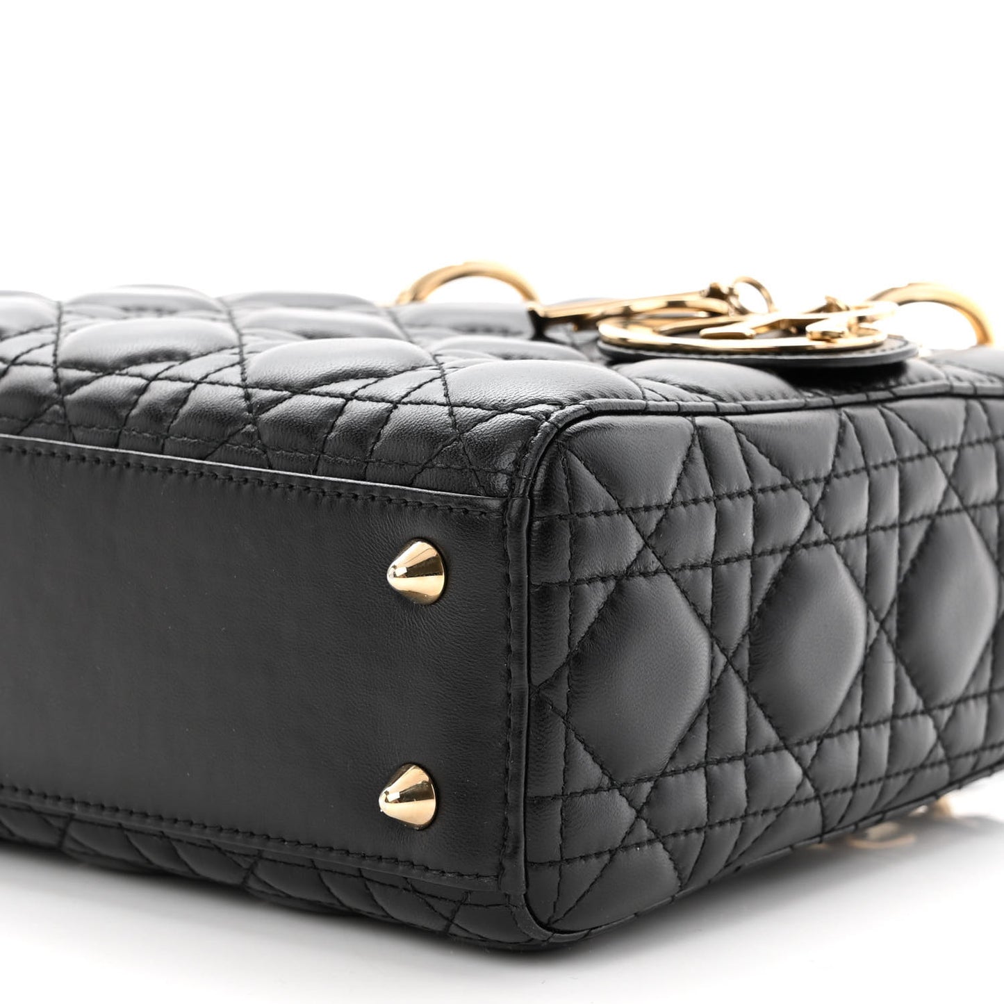 Lambskin Cannage Small Lucky Badges My Lady Dior Black