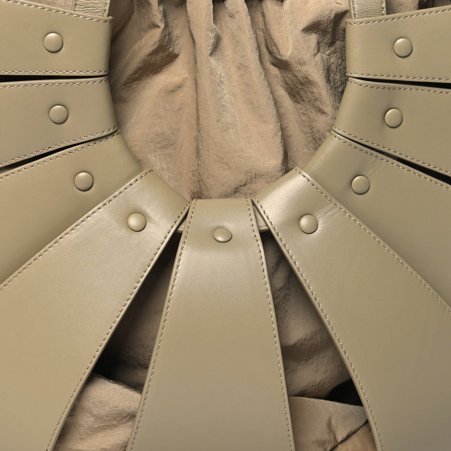 French Calfskin Large Shell Bag Taupe