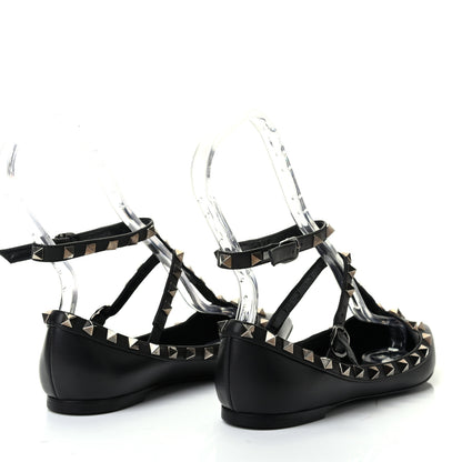 Valentino Garavani Nappa Rockstud Cage Ballerina Flats 36 Black 4 of 9