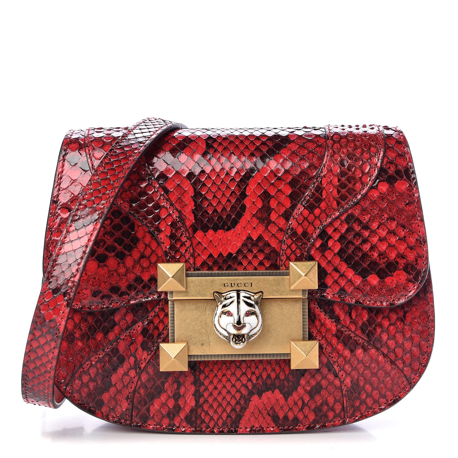 Gucci Elaphe Radiata Small Osiride Shoulder Bag Hibiscus Red 1 of 10