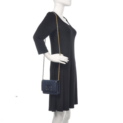 Chanel Caviar Quilted CC Filigree Wallet On Chain WOC Navy 2 of 12