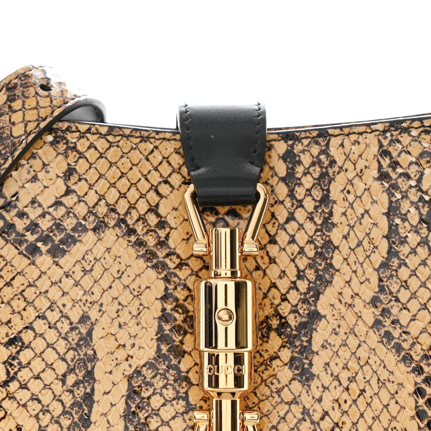 Snakeskin Calfskin Small Jackie 1961 Hobo Beige Black