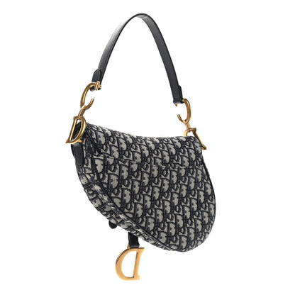 Christian Dior Oblique Saddle Bag Blue 3 of 10