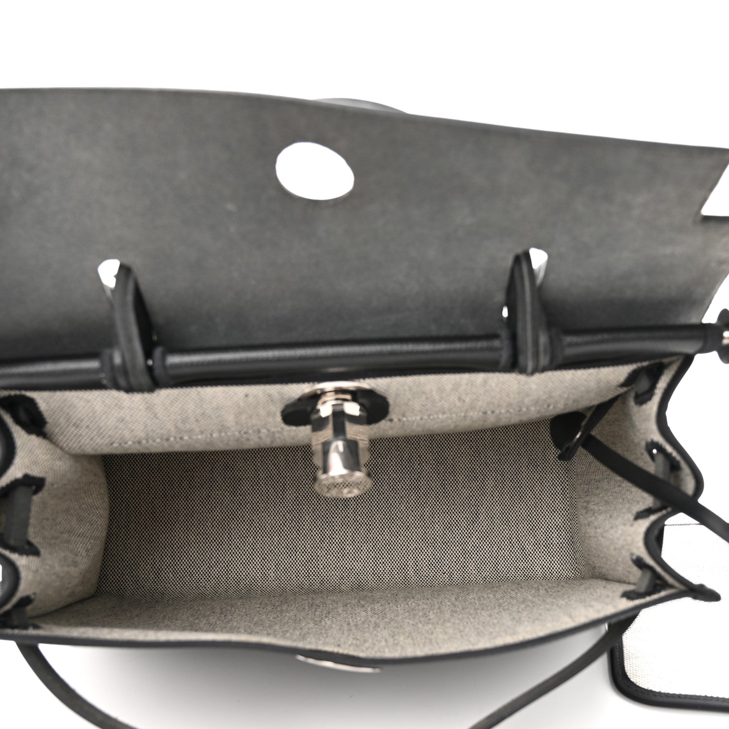 Hermes Toile H Berline Vache Hunter Herbag Zip PM 31 Black Ecru 6 of 12
