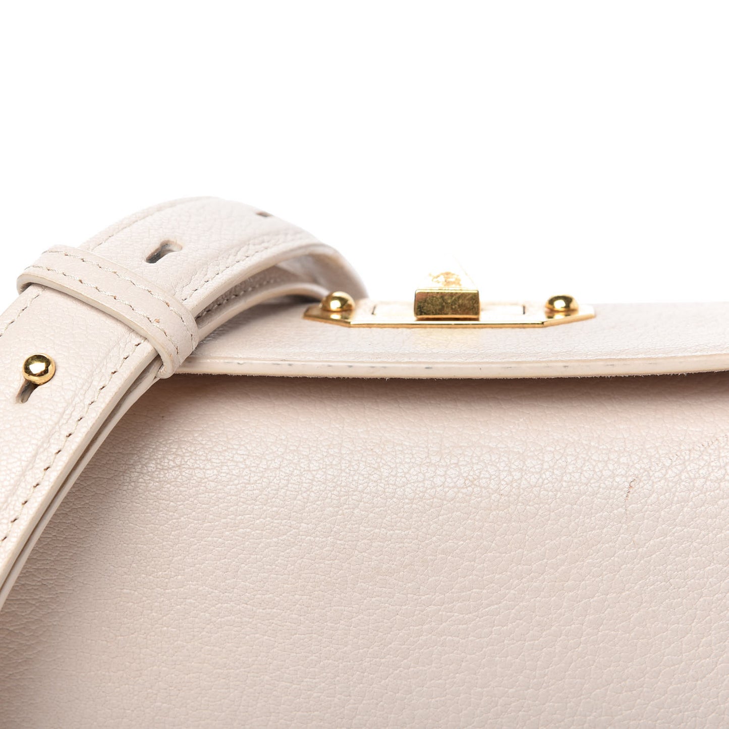 Silky Amish Grain Calfskin Scarf Box Shoulder Bag 19 Off White