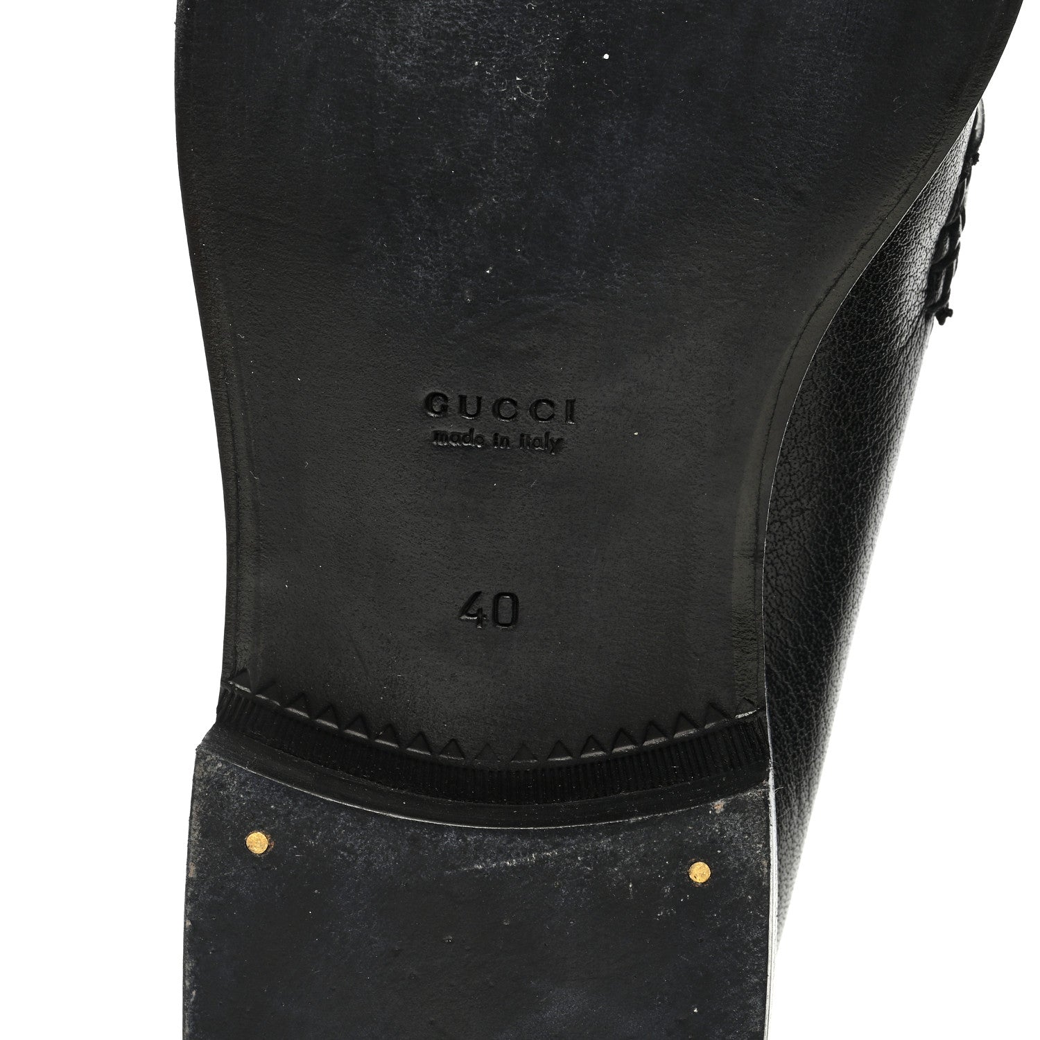 Gucci Goatskin Womens Logo 15mm Loafers 40 Black 6 of 8