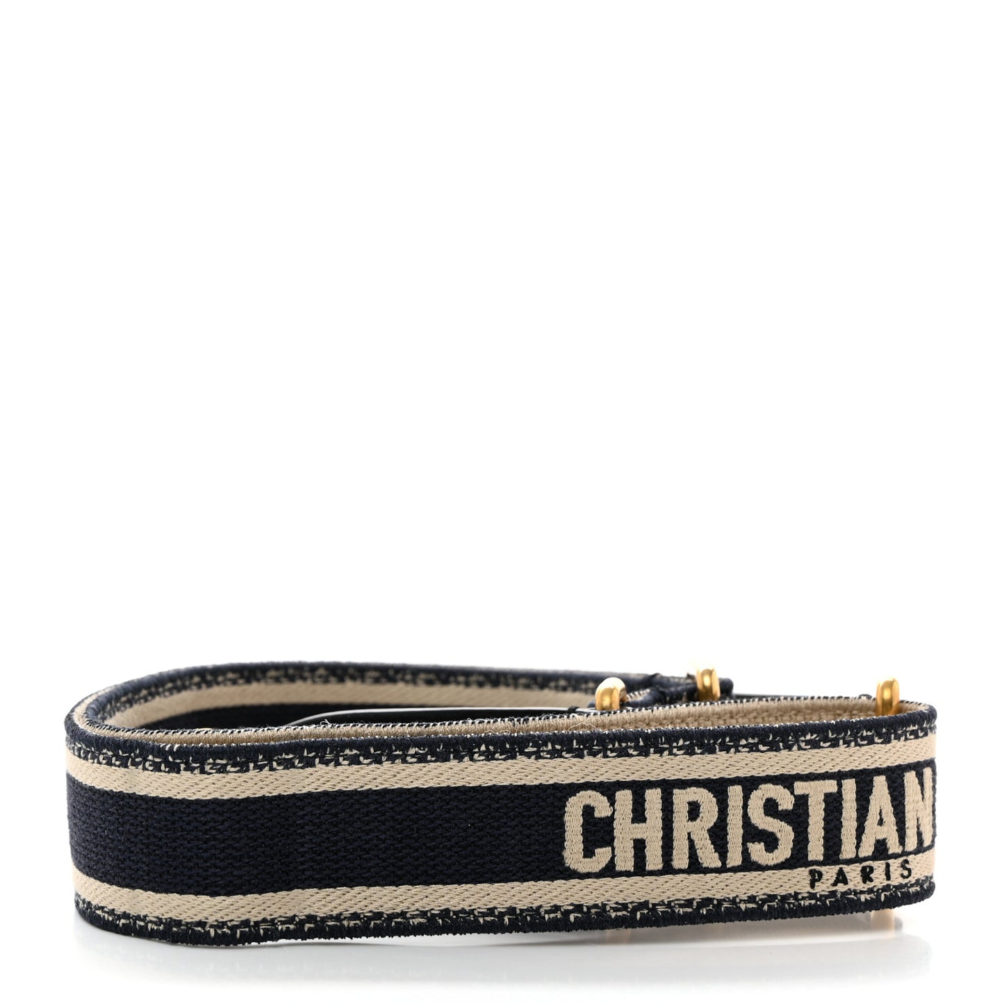 Canvas Embroidered Shoulder Strap Black