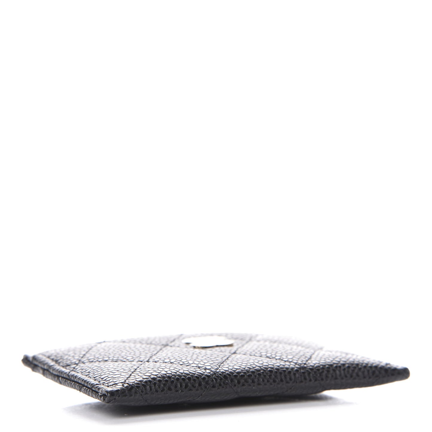 Caviar Quilted Card Holder Black