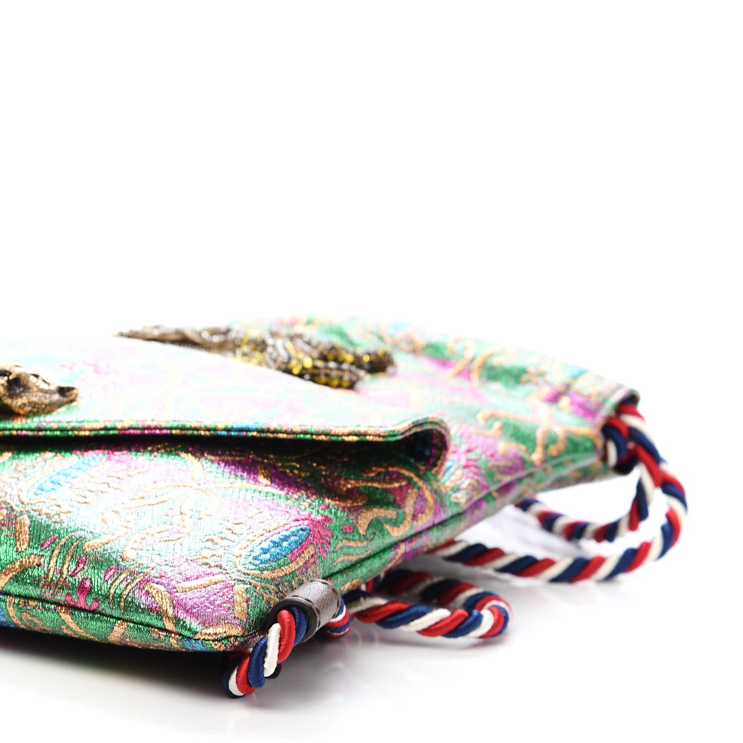 Brocade Animalier Bow Drawstring Backpack Multicolor