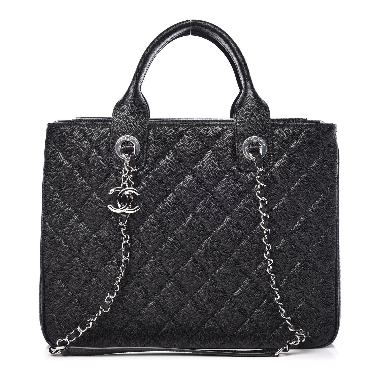Chanel Caviar Quilted Urban Companion Top Handle Shopping Tote Black 1 of 9