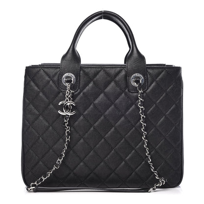 Chanel Caviar Quilted Urban Companion Top Handle Shopping Tote Black 1 of 9