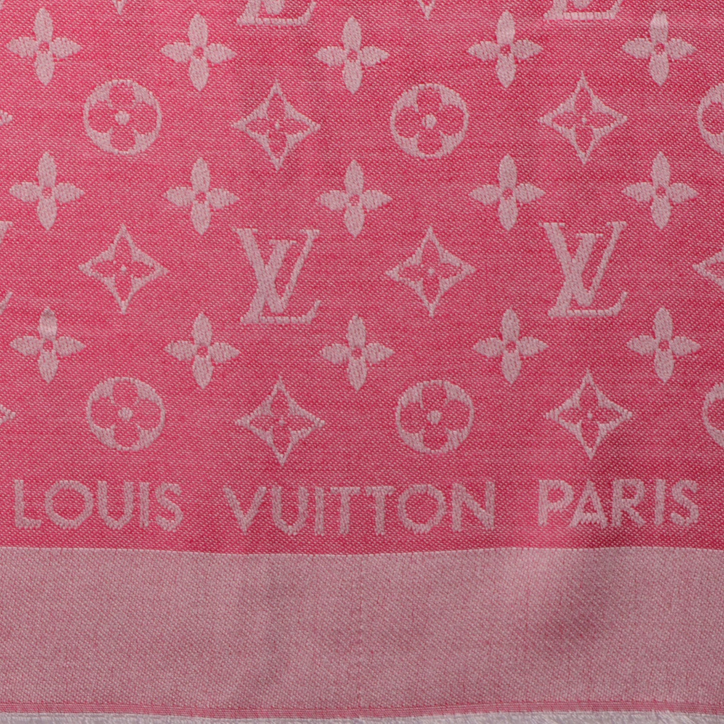 Silk Wool Monogram Denim Shawl Pivoine