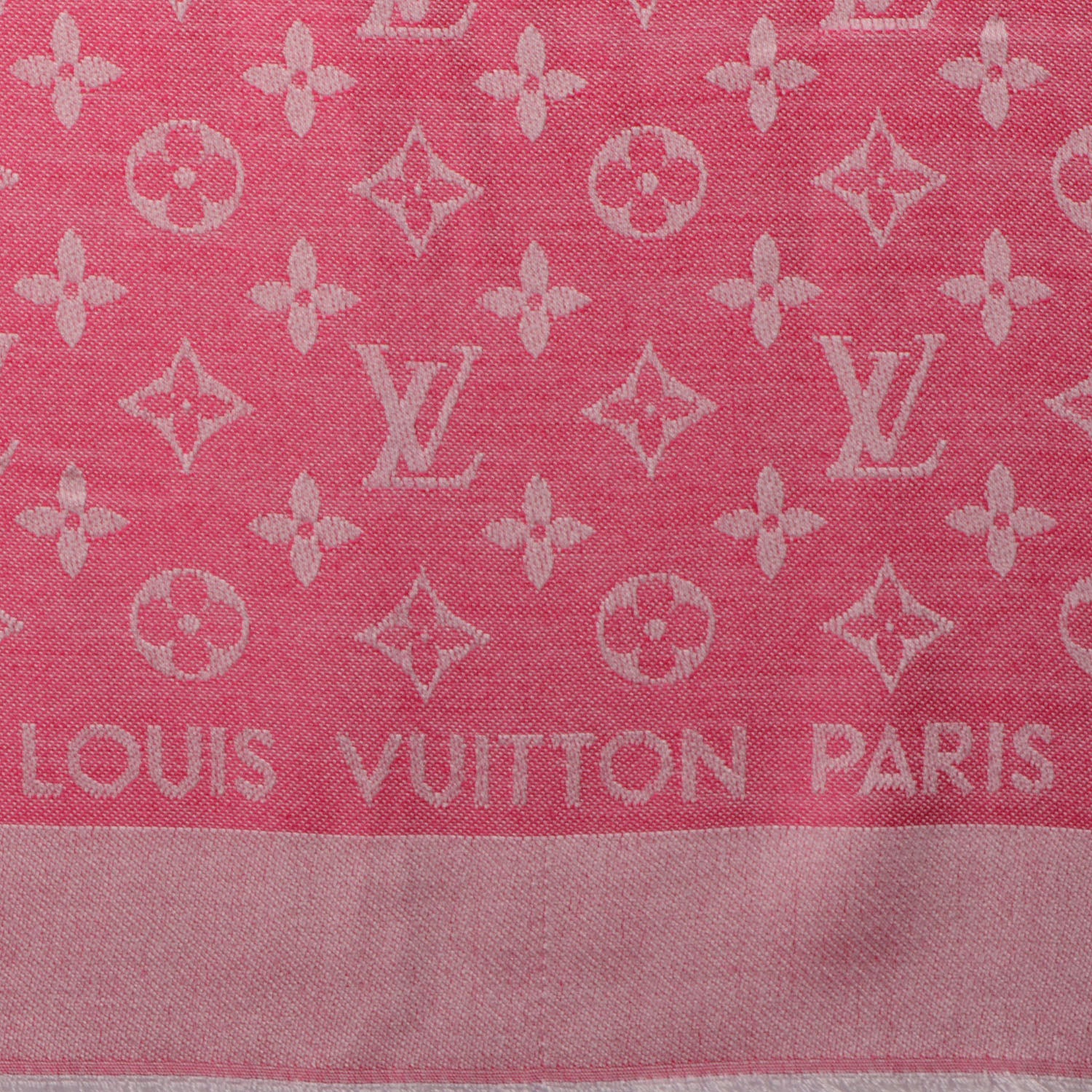 Louis Vuitton Silk Wool Monogram Denim Shawl Pivoine 3 of 5