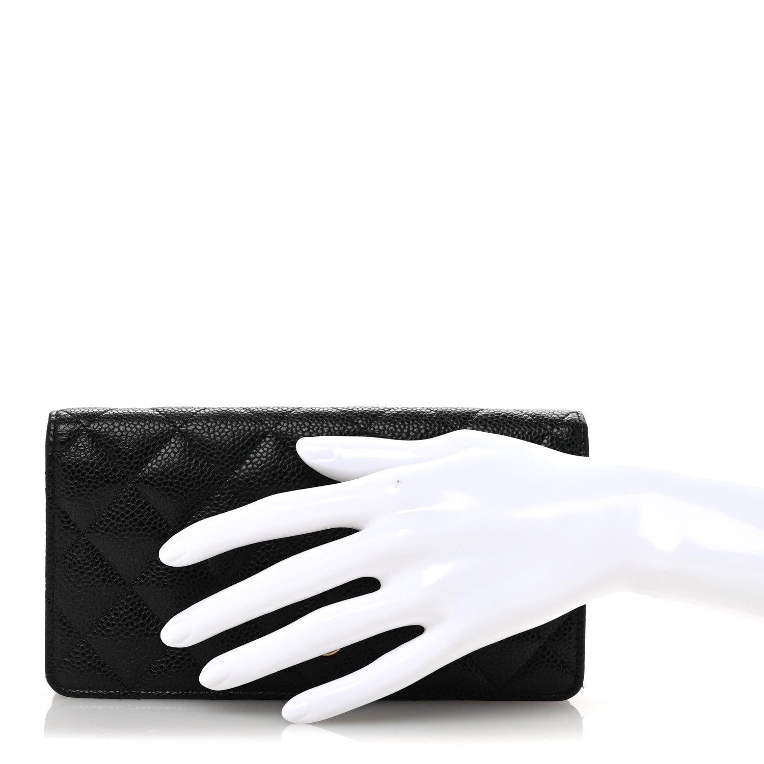 Chanel Caviar Quilted Yen Wallet Black 2 of 10