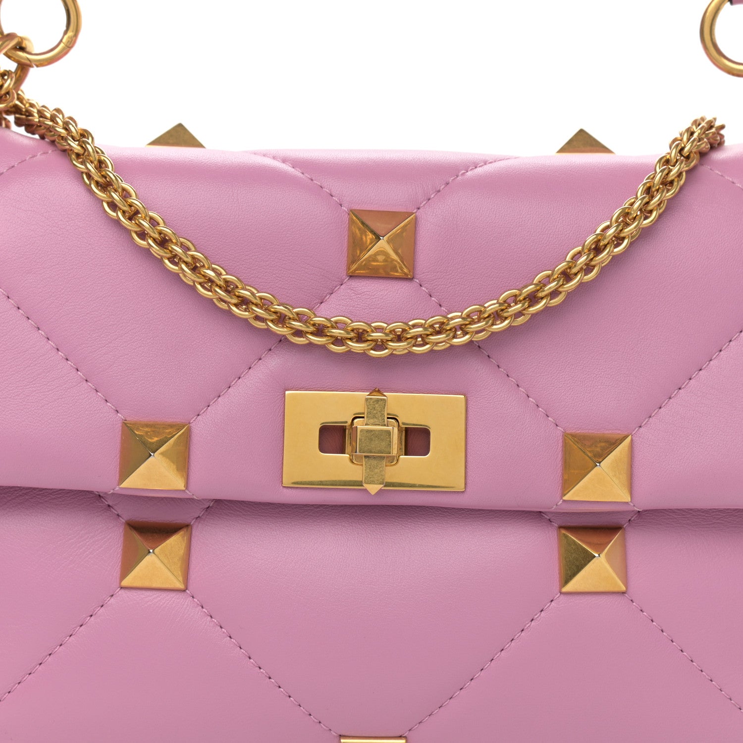 Valentino Garavani Nappa Large Roman Stud Shoulder Bag Giacinto 6 of 14