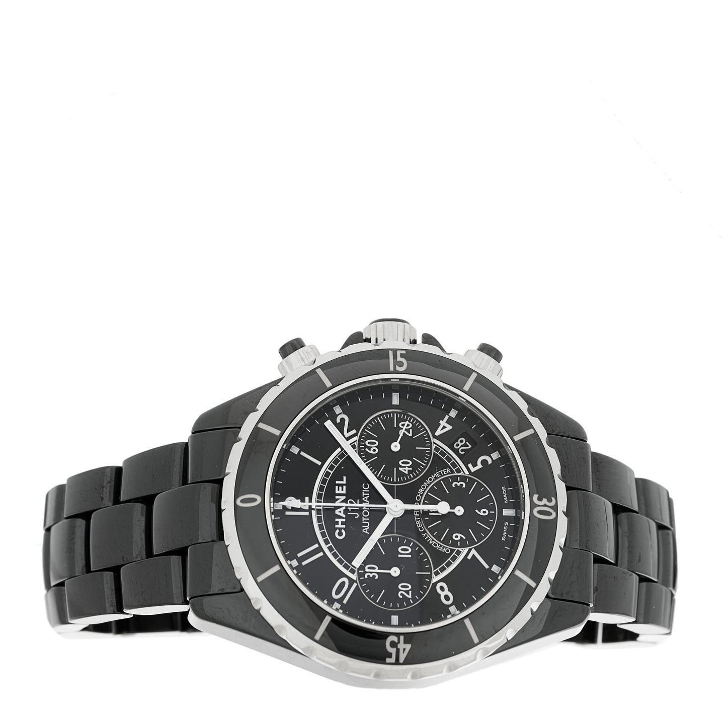 Stainless Steel Ceramic 41mm J12 Chronograph Automatic Watch Black