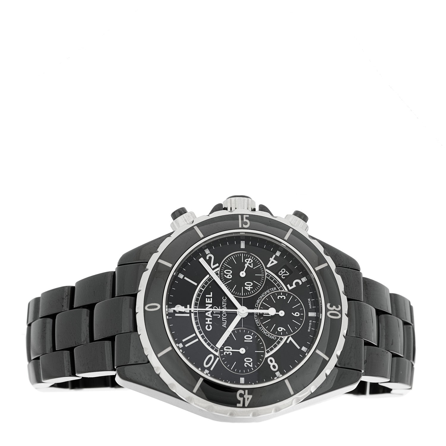Chanel Stainless Steel Ceramic 41mm J12 Chronograph Automatic Watch Black 2 of 4