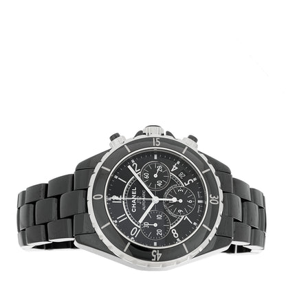 Chanel Stainless Steel Ceramic 41mm J12 Chronograph Automatic Watch Black 2 of 4