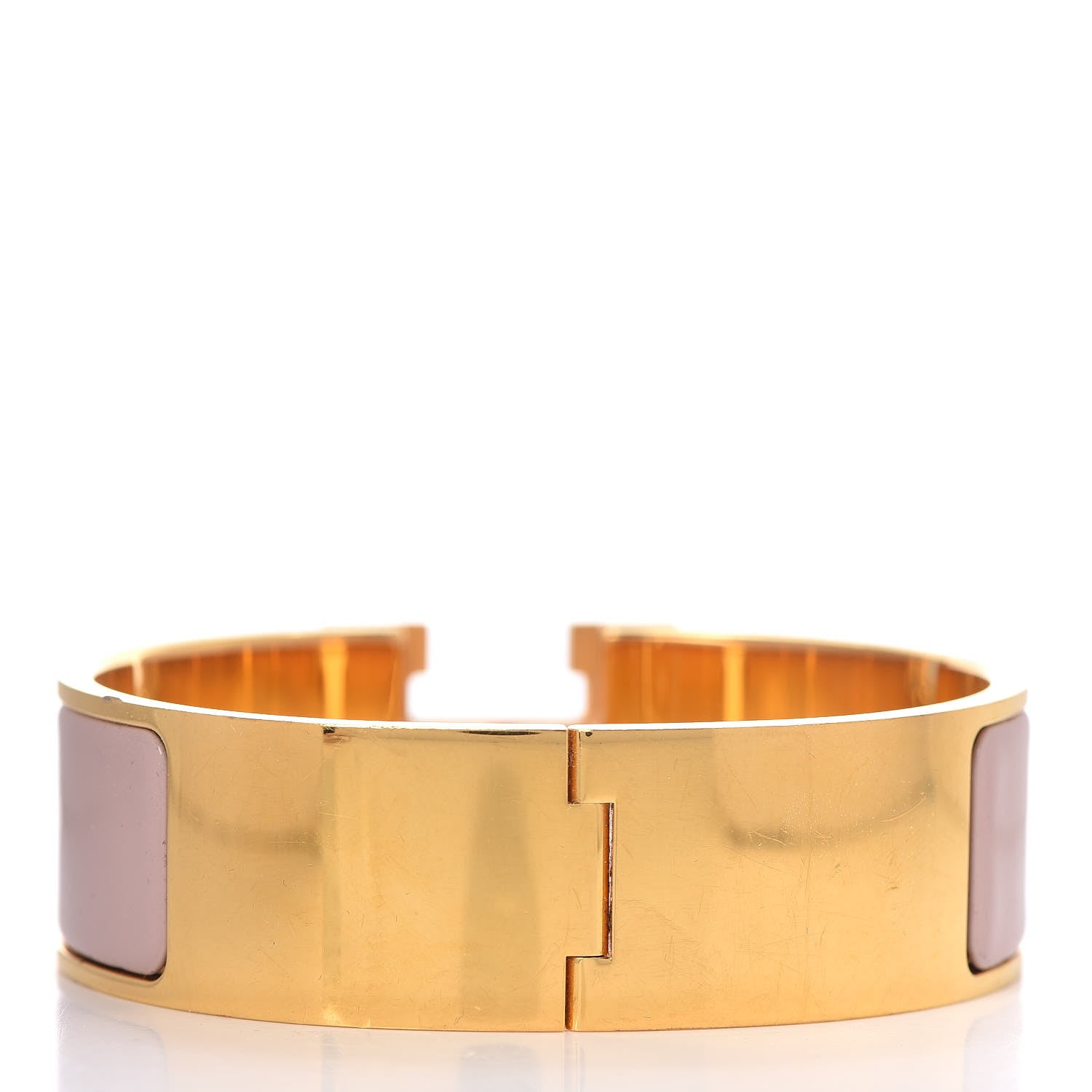 Hermes Enamel Wide Clic Clac H Bracelet PM Rose Poudre 3 of 5